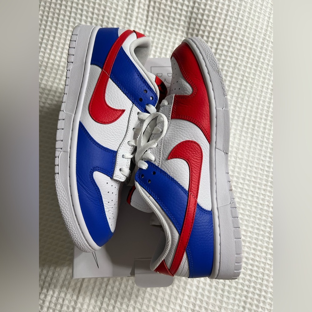 Custom Red, White and Blue Nike Dunks. Size 9.5. As new. 1/1.